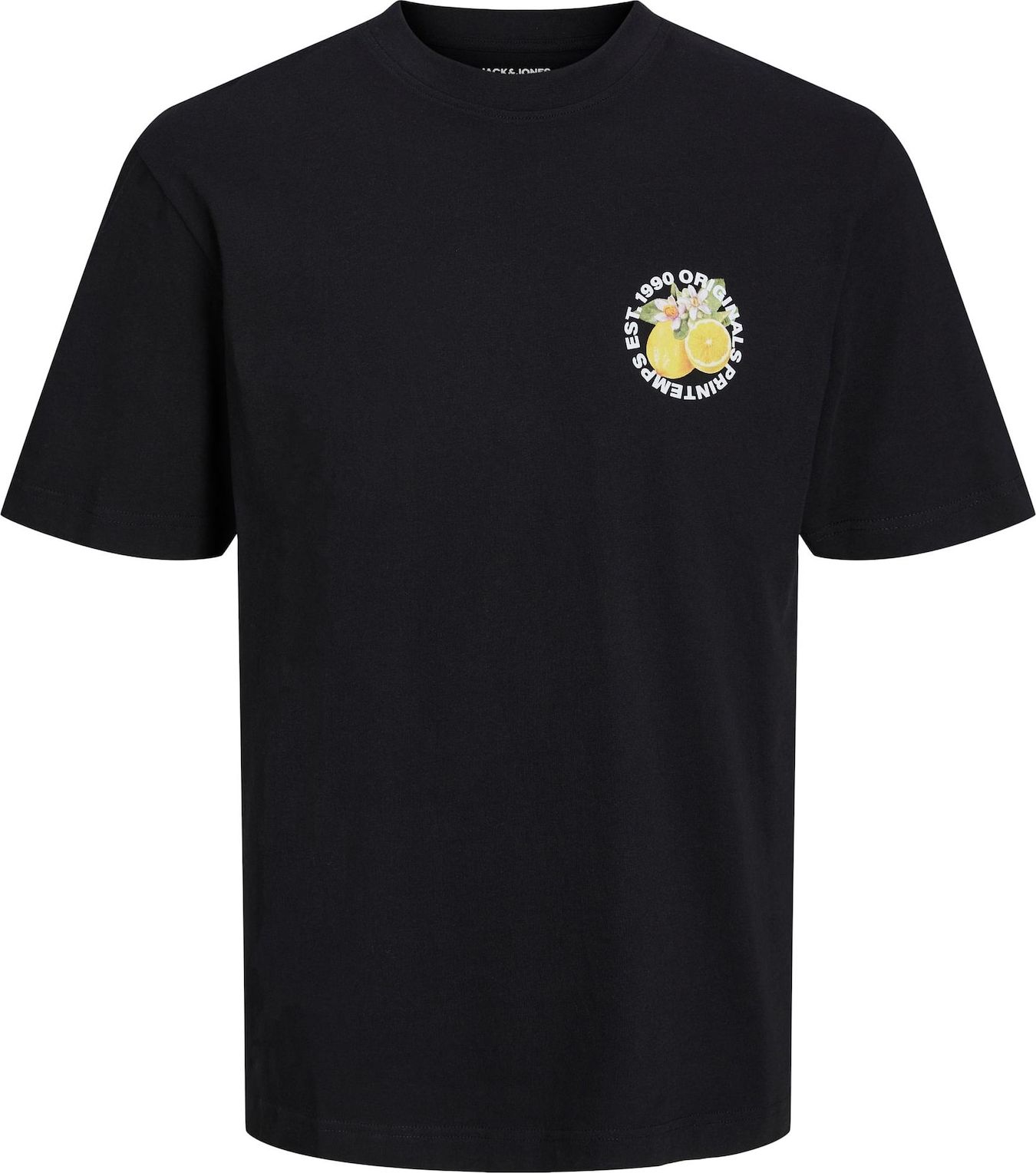Tričko 'Flores' jack & jones citronová / světle zelená / černá / bílá