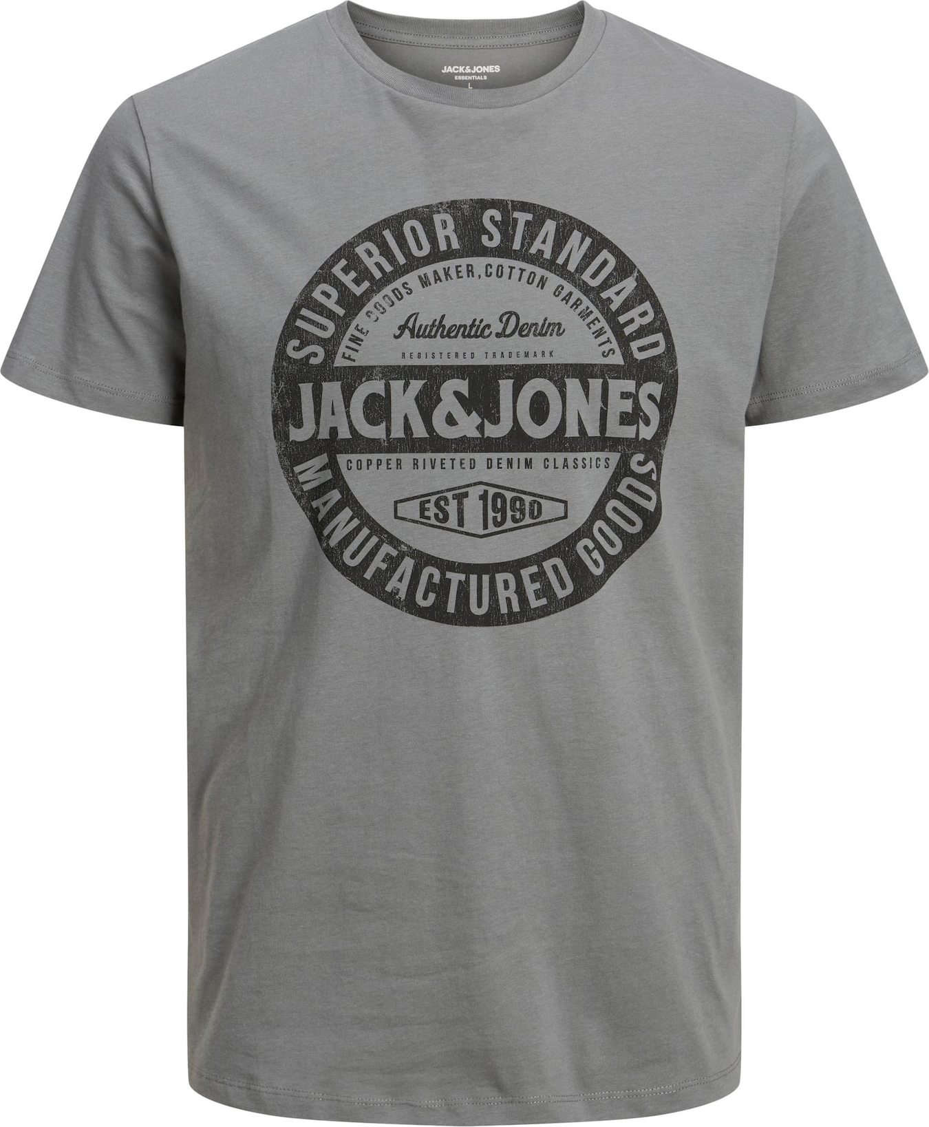 Tričko 'JEANS' jack & jones šedá / černá