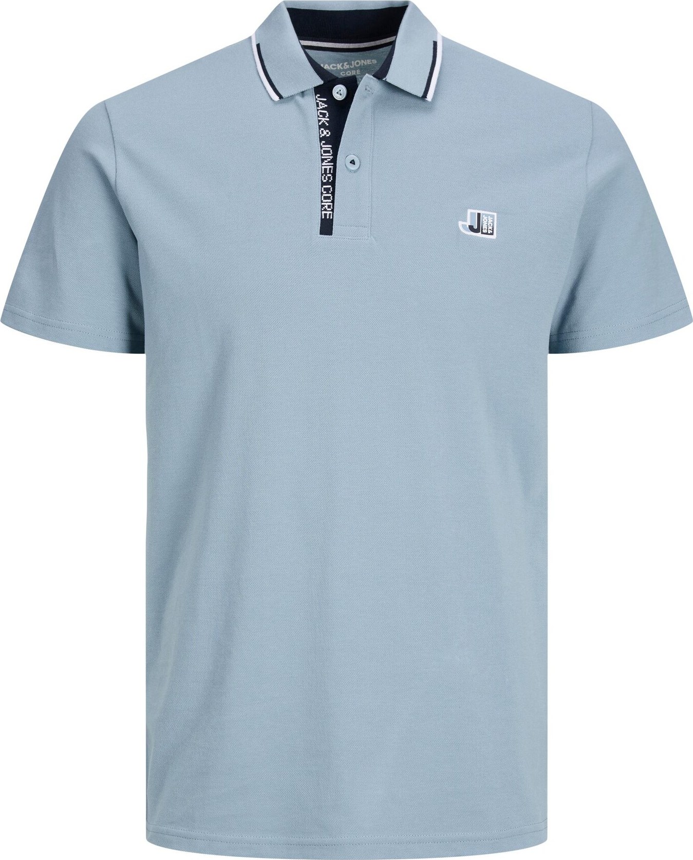 Tričko 'Logan' jack & jones námořnická modř / kouřově modrá / bílá