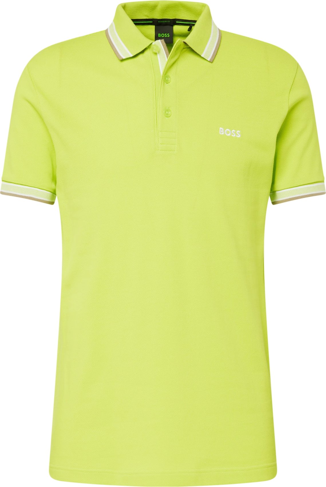 Tričko 'Paddy' BOSS Green nažloutlá / rákos / bílá