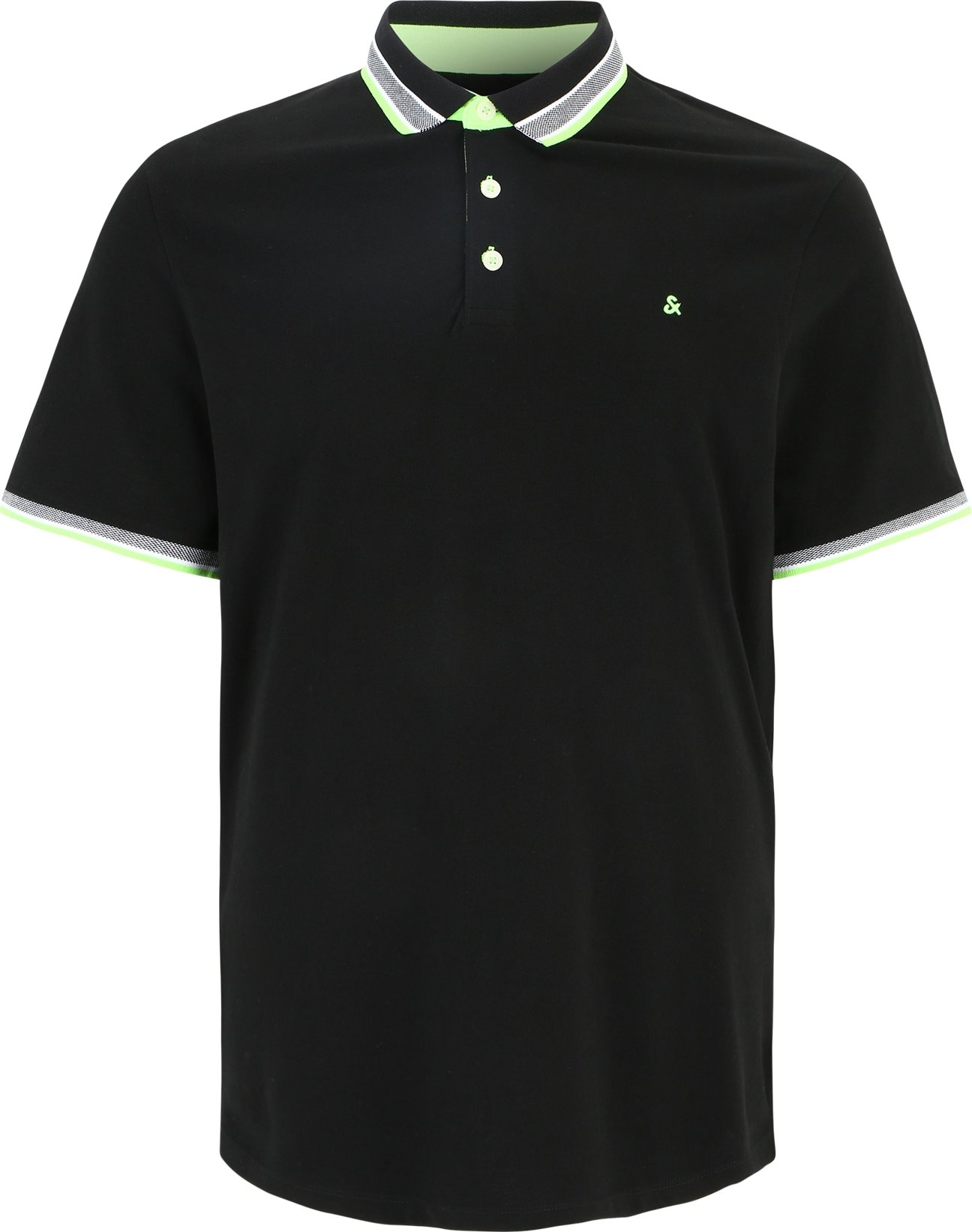 Tričko 'PAULOS' Jack & Jones Plus svítivě zelená / černá / bílá