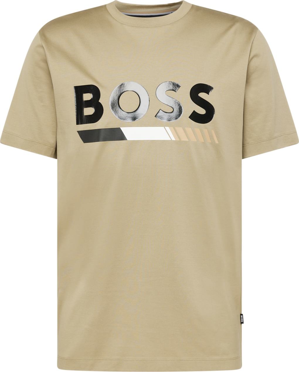 Tričko 'Tiburt 410' BOSS Black khaki / pudrová / černá / bílá