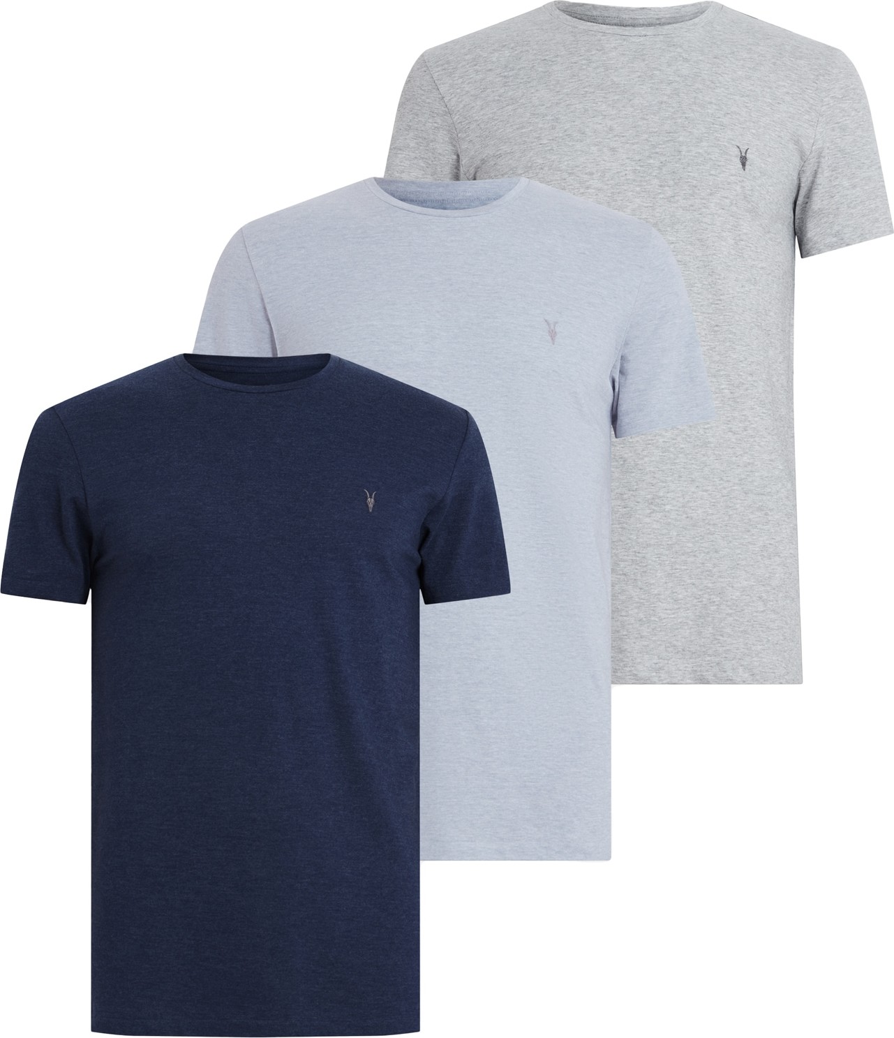 Tričko 'Tonic' AllSaints námořnická modř / světlemodrá / šedý melír