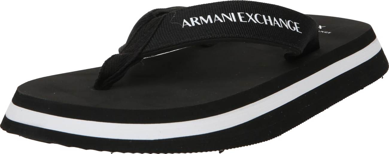 Žabky Armani Exchange černá / bílá