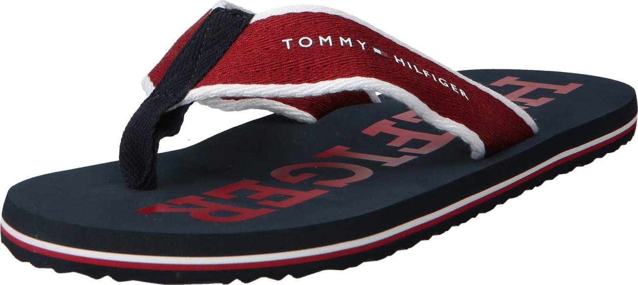 Žabky Tommy Hilfiger námořnická modř / tmavě červená / bílá