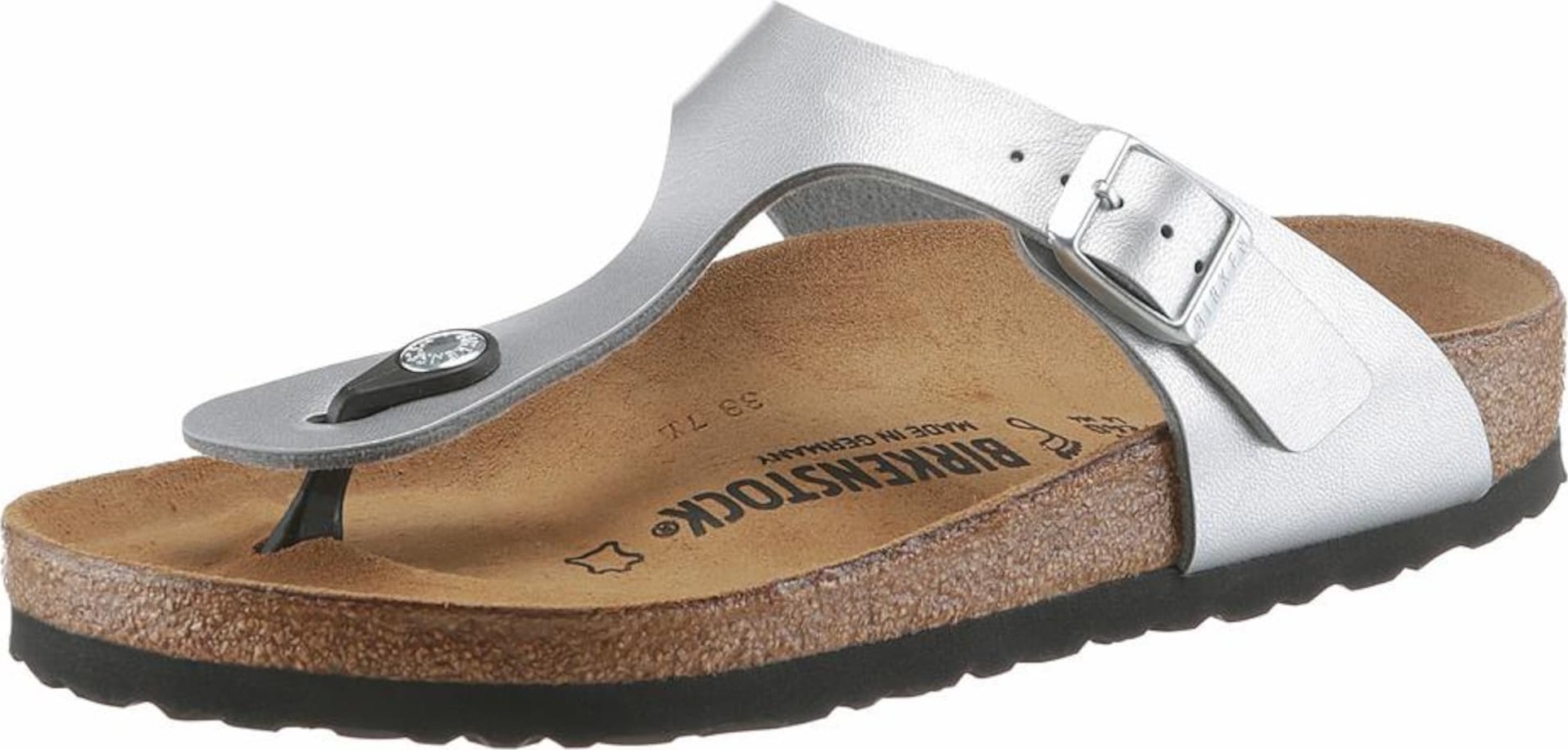Žabky 'Gizeh' Birkenstock stříbrná