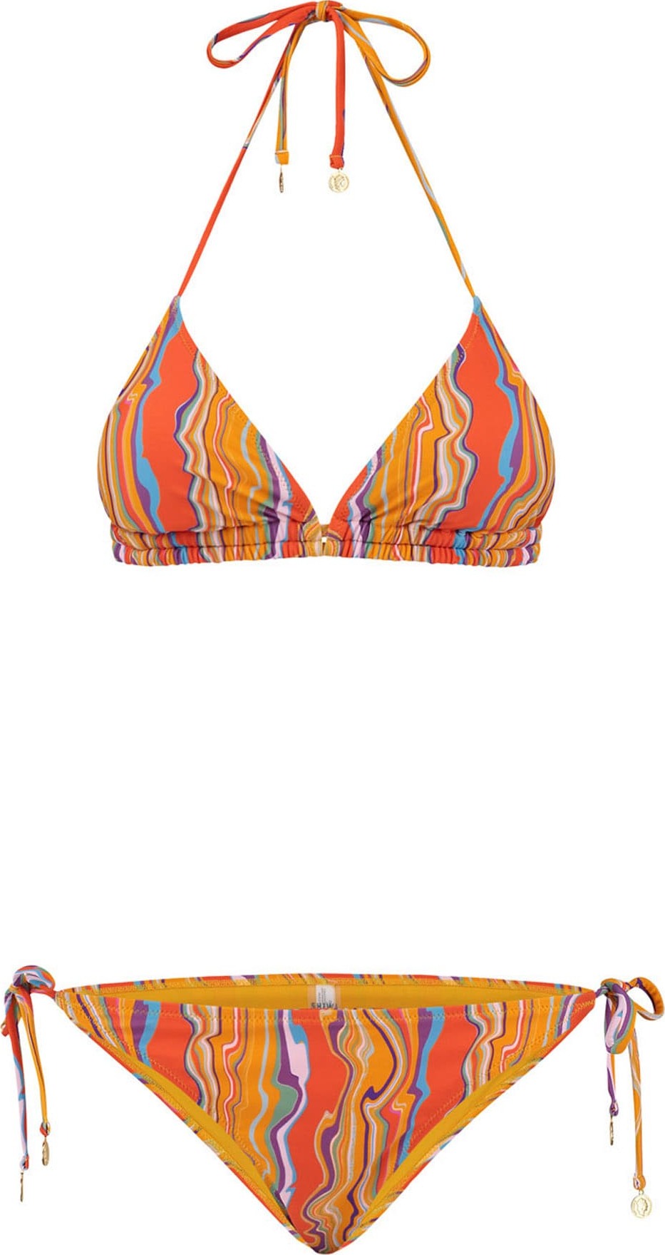 Bikiny Shiwi zlatě žlutá / světle fialová / tmavě oranžová / bílá