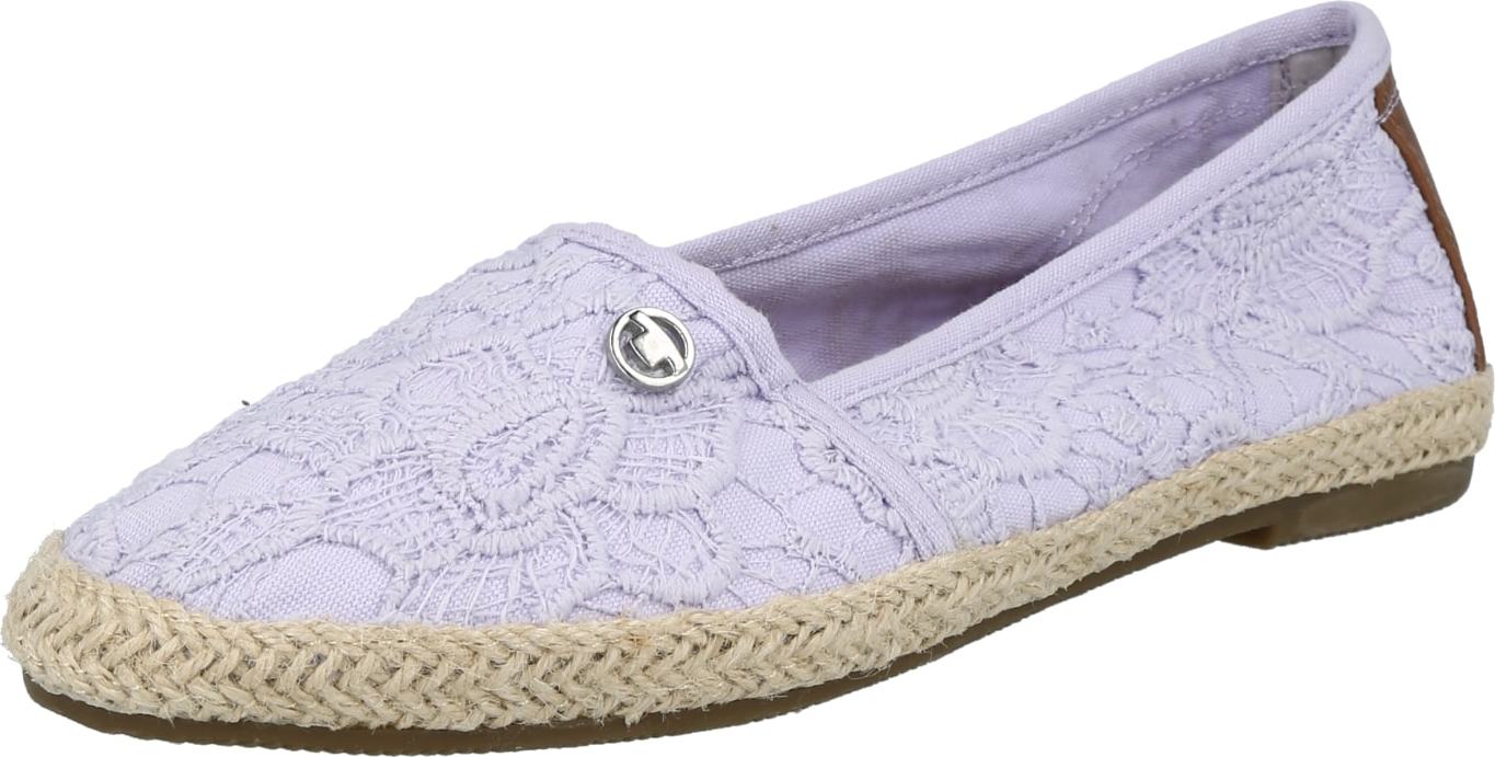 Espadrilky Tom Tailor hnědá / lenvandulová / stříbrná