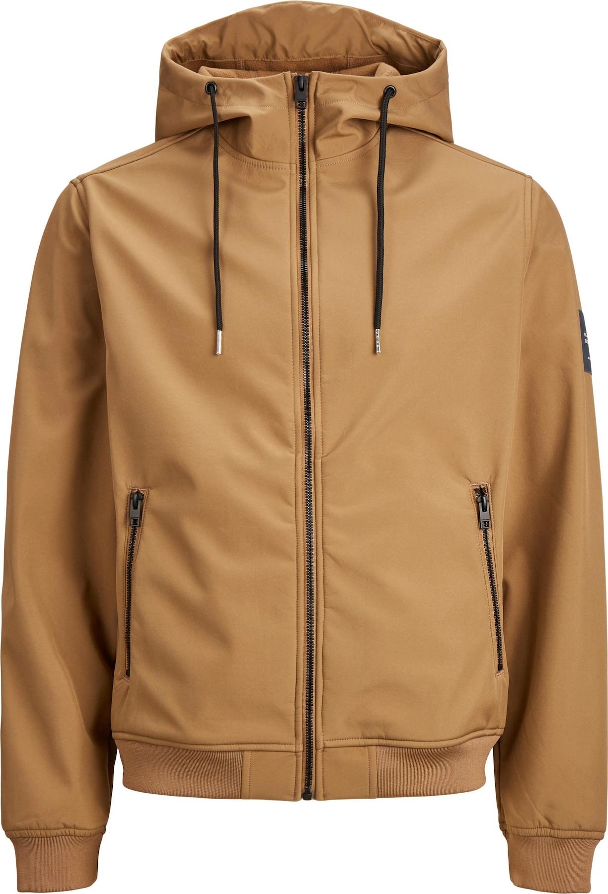 Funkční bunda jack & jones světle hnědá / černá