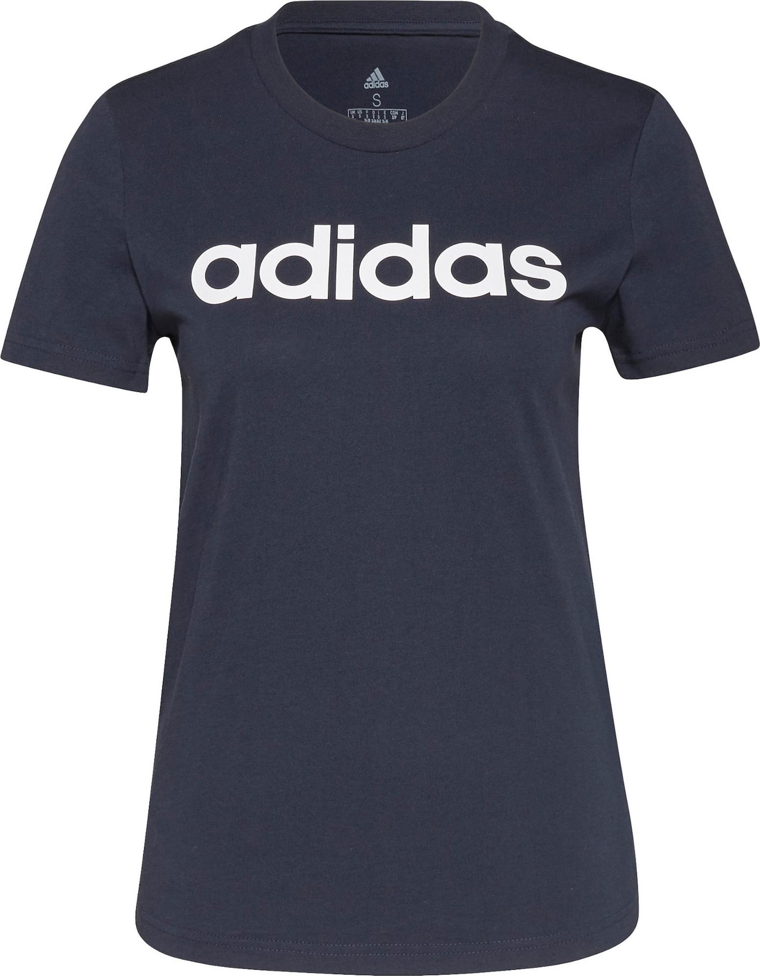 Funkční tričko 'Essentials Logo' ADIDAS SPORTSWEAR námořnická modř / bílá