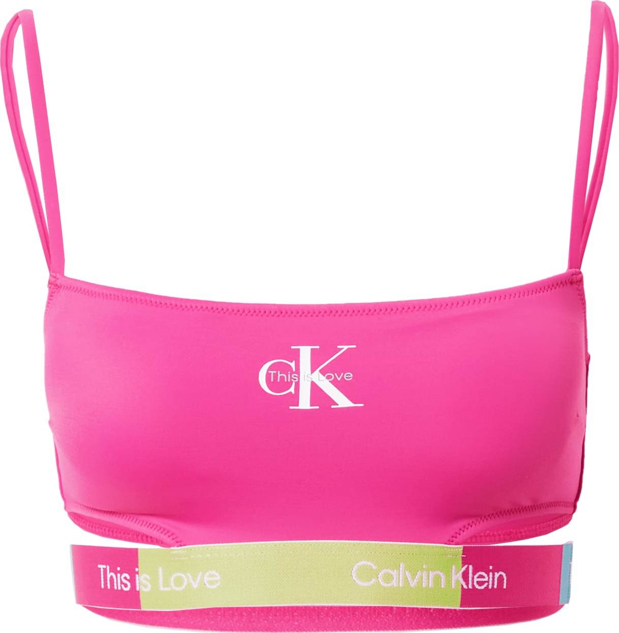 Horní díl plavek Calvin Klein Swimwear aqua modrá / jablko / pitaya / bílá