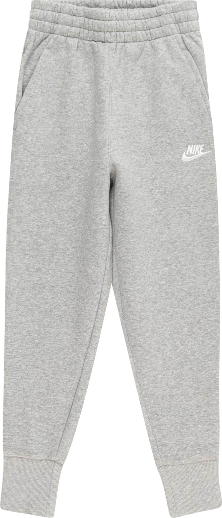 Kalhoty Nike Sportswear šedý melír / bílá