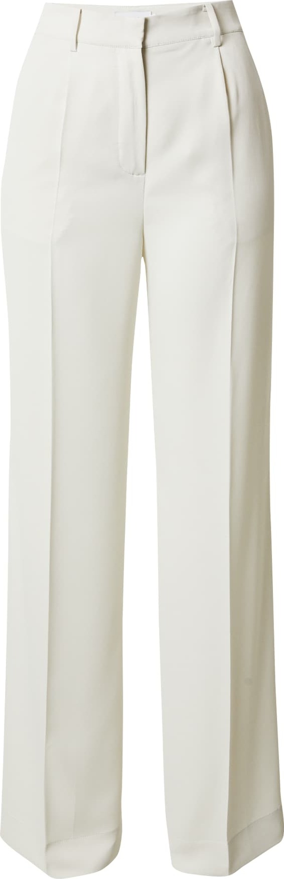 Kalhoty se sklady v pase Calvin Klein perlově bílá