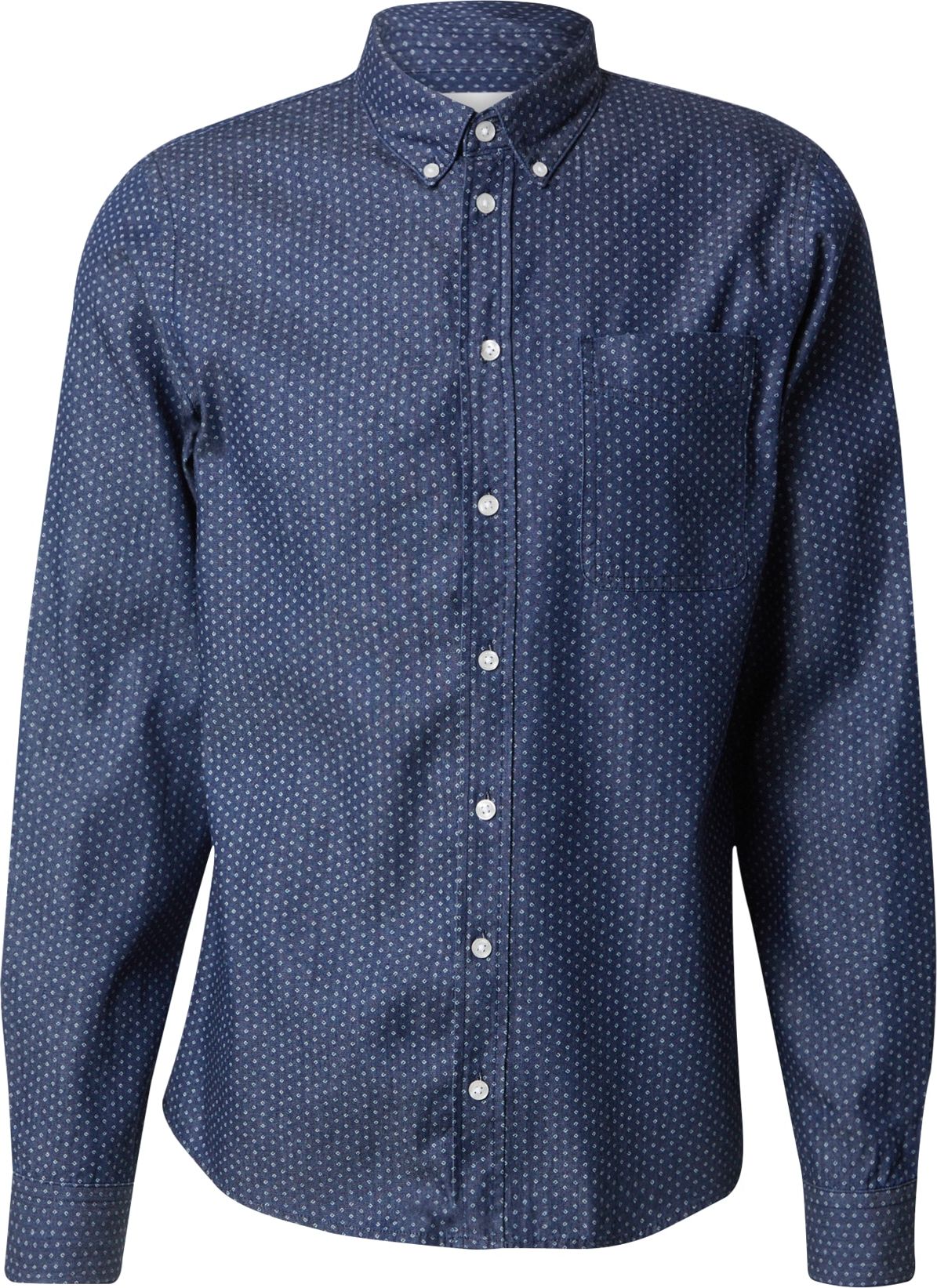 Košile 'Anton' casual friday námořnická modř / světlemodrá