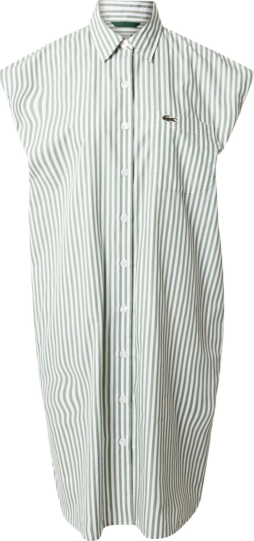 Košilové šaty Lacoste pastelově zelená / bílá