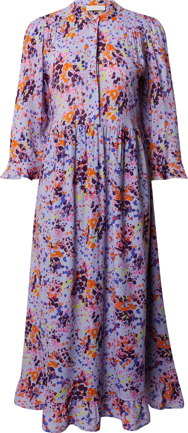 Košilové šaty Rich & Royal limone / fialkově modrá / lenvandulová / světle růžová