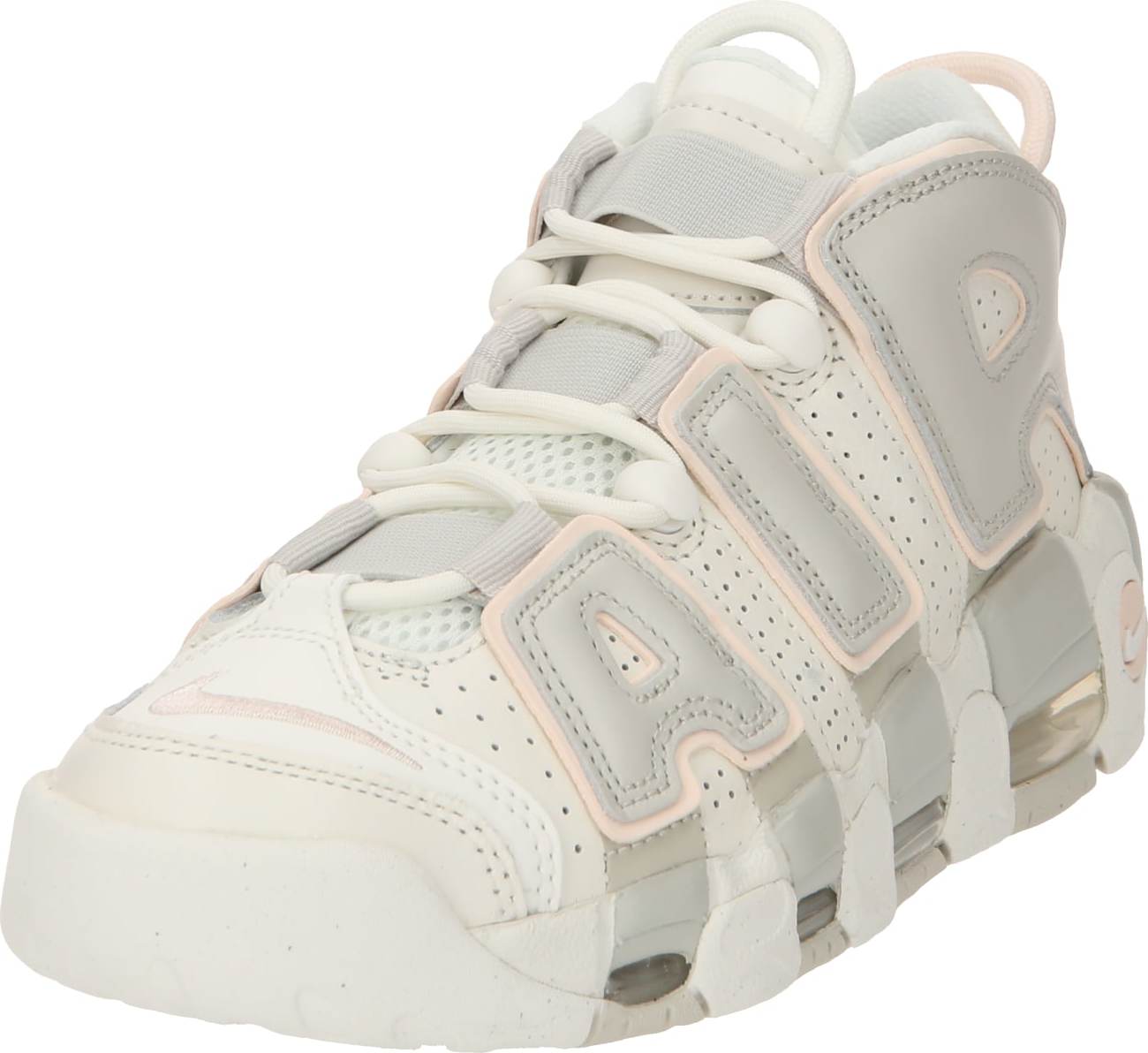 Kotníkové tenisky 'More Uptempo' Nike Sportswear režná / šedá / růžová