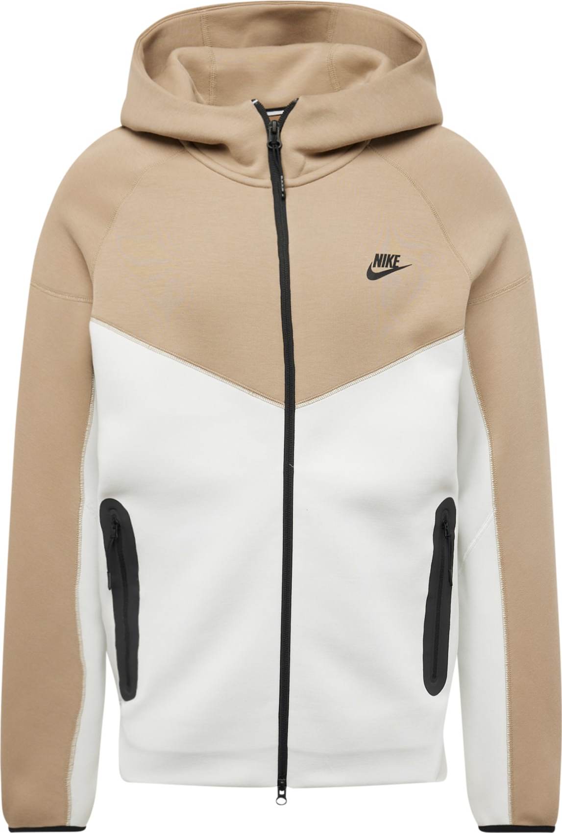 Mikina Nike Sportswear tmavě béžová / černá / offwhite