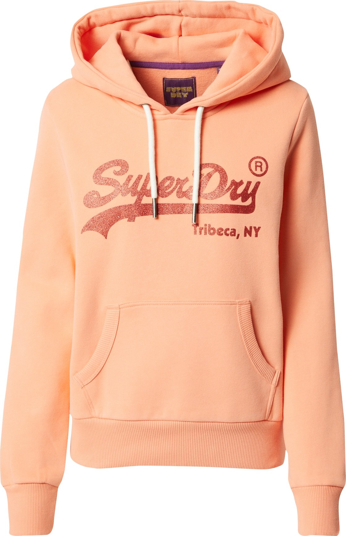 Mikina Superdry broskvová / tmavě červená