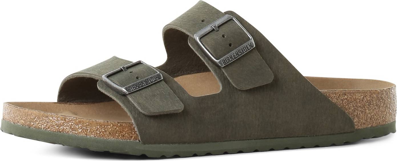 Pantofle 'Arizona' Birkenstock karamelová / olivová / stříbrná