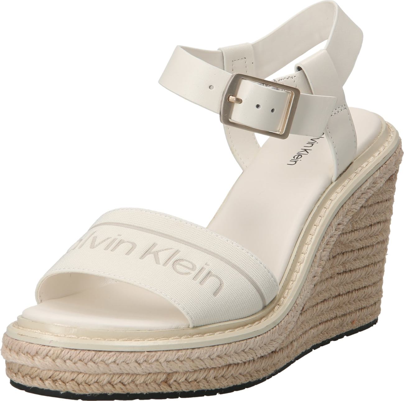 Páskové sandály Calvin Klein béžová / offwhite