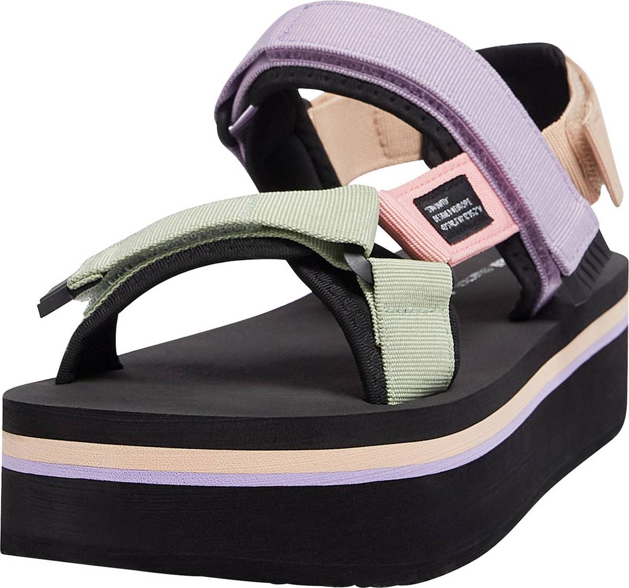 Páskové sandály Pull&Bear béžová / světle zelená / fialová / růžová