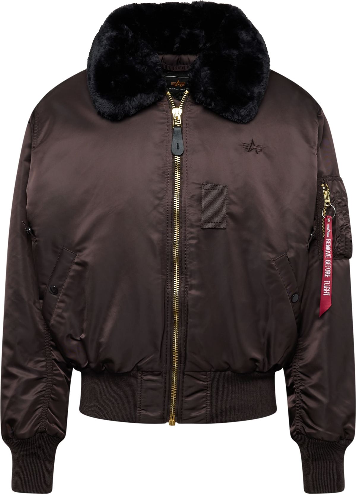 Přechodná bunda 'B 15' alpha industries tmavě hnědá / černá