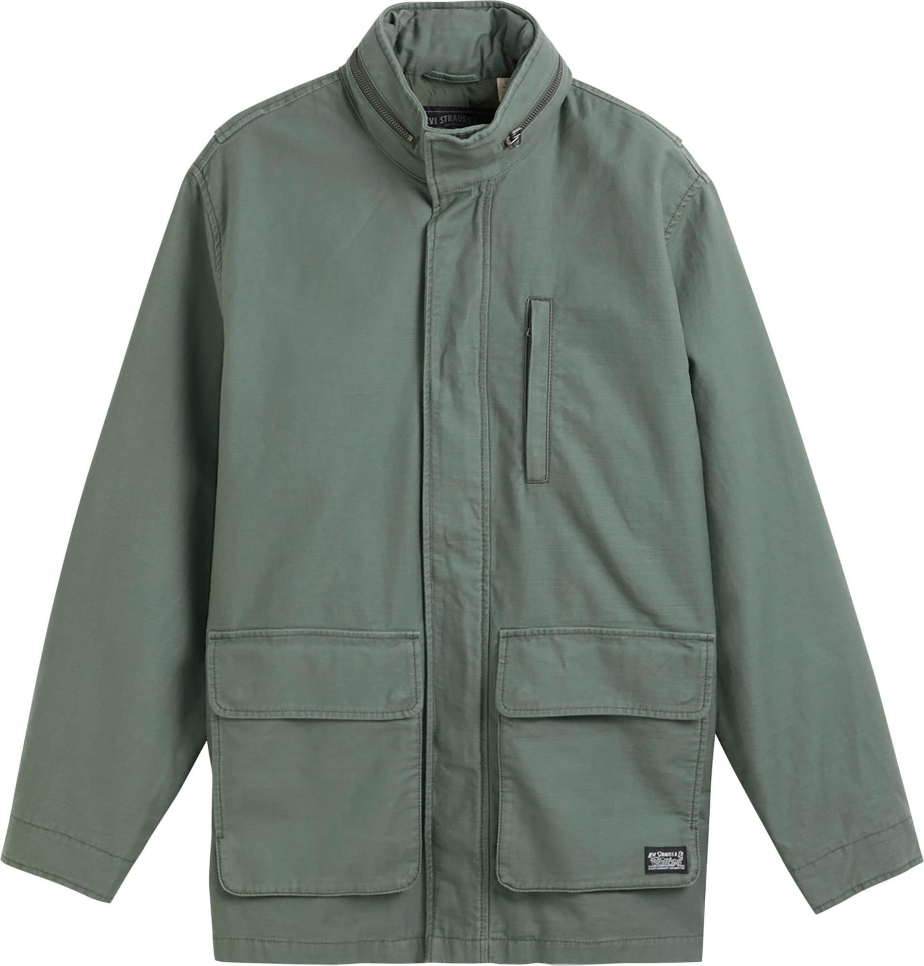 Přechodná bunda 'FULTON FIELD COAT GREENS' Levis tmavě šedá / pastelově zelená / bílá