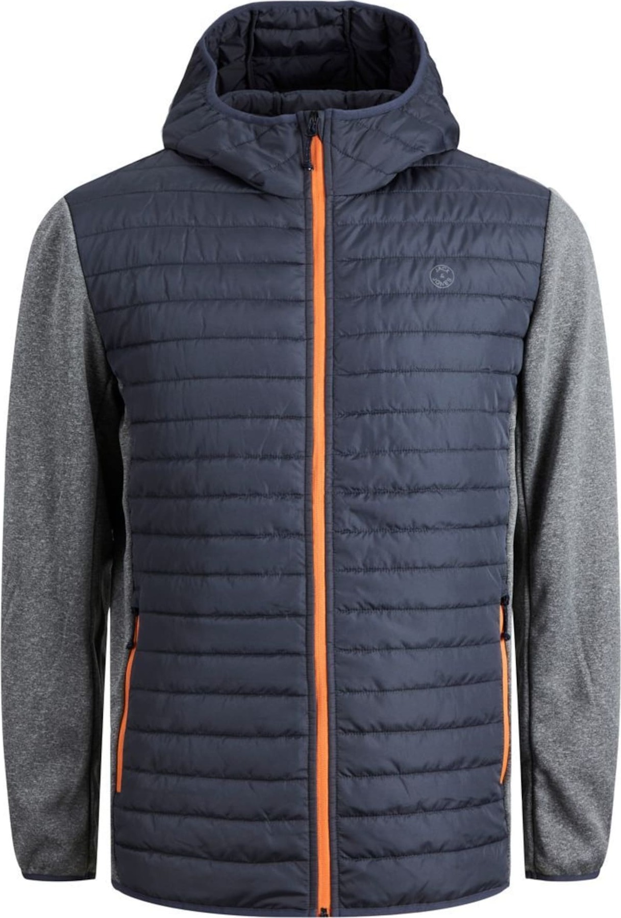 Přechodná bunda jack & jones námořnická modř / tmavě šedá / mandarinkoná