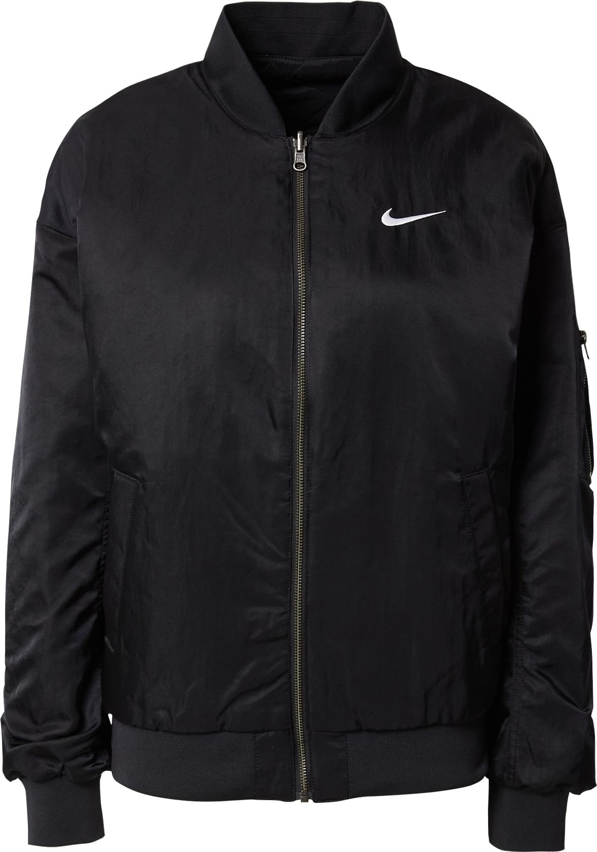 Přechodná bunda Nike Sportswear černá / bílá