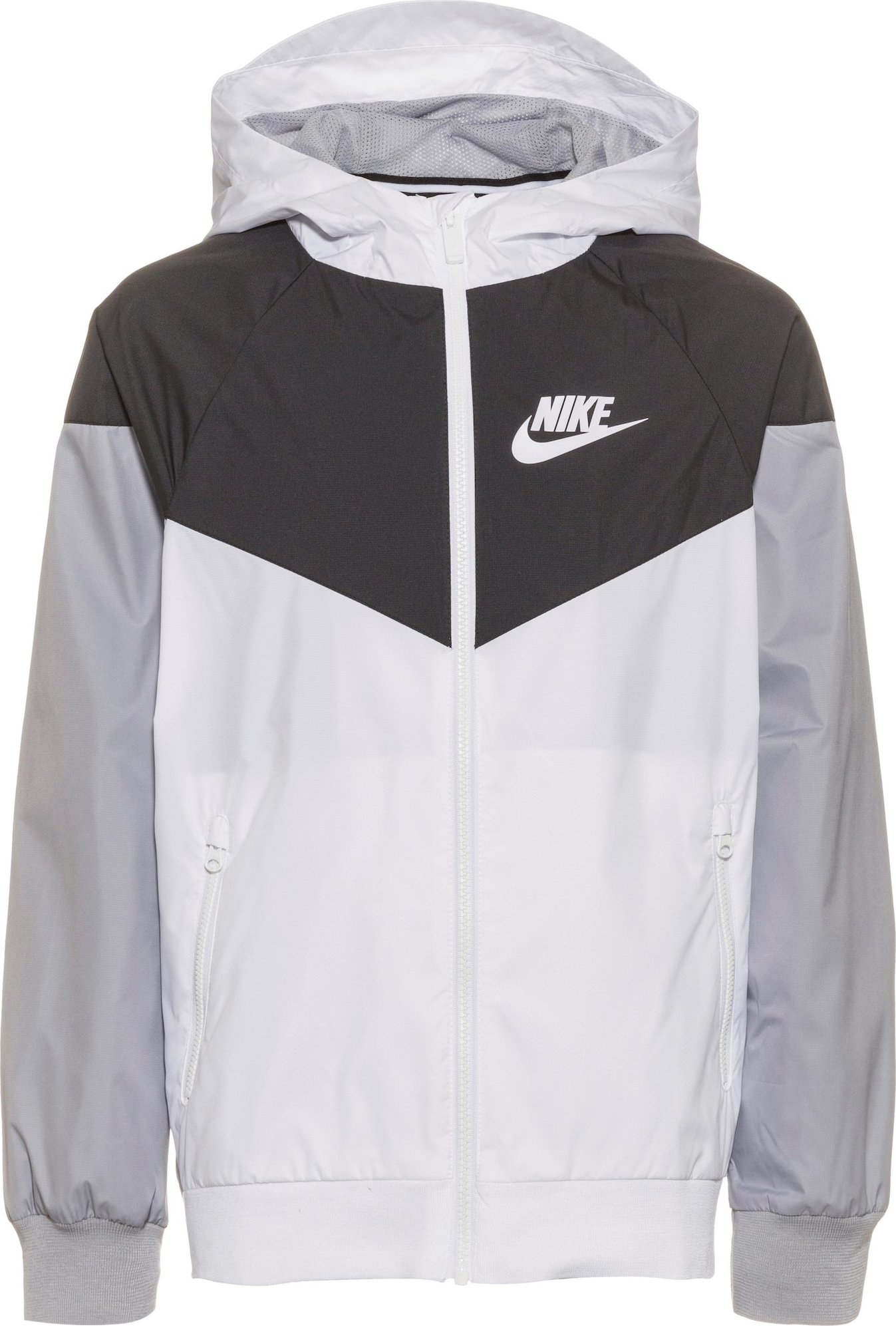 Přechodná bunda Nike Sportswear tmavě šedá / černá / bílá