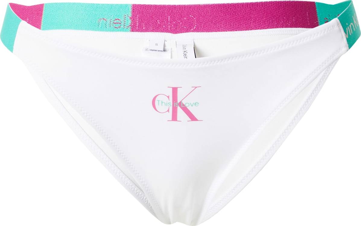 Spodní díl plavek 'CHEEKY' Calvin Klein Swimwear nefritová / pitaya / bílá