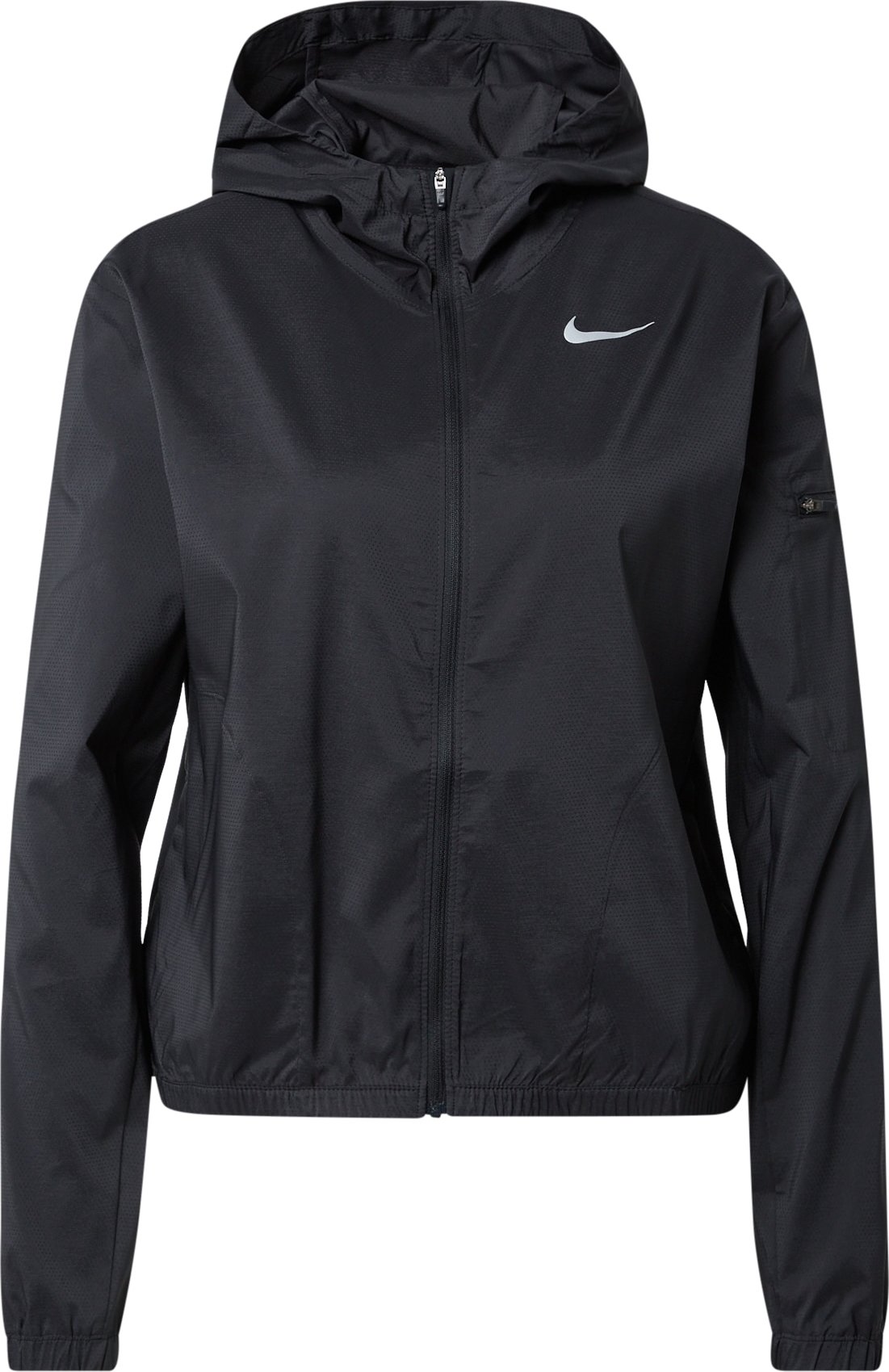 Sportovní bunda Nike stříbrně šedá / černá