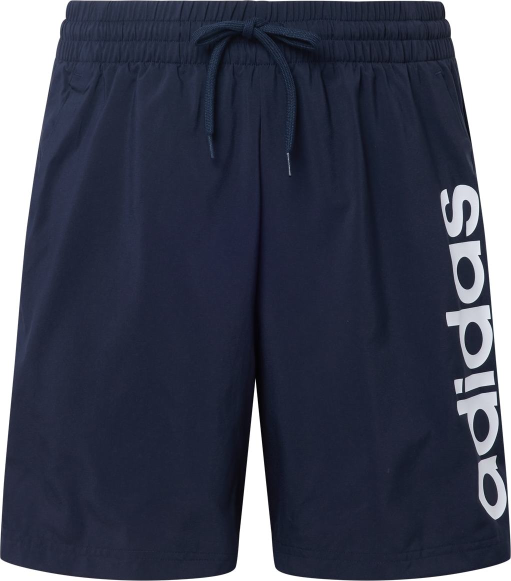 Sportovní kalhoty 'Aeroready Essentials Chelsea Linear Logo' ADIDAS SPORTSWEAR tmavě modrá / bílá