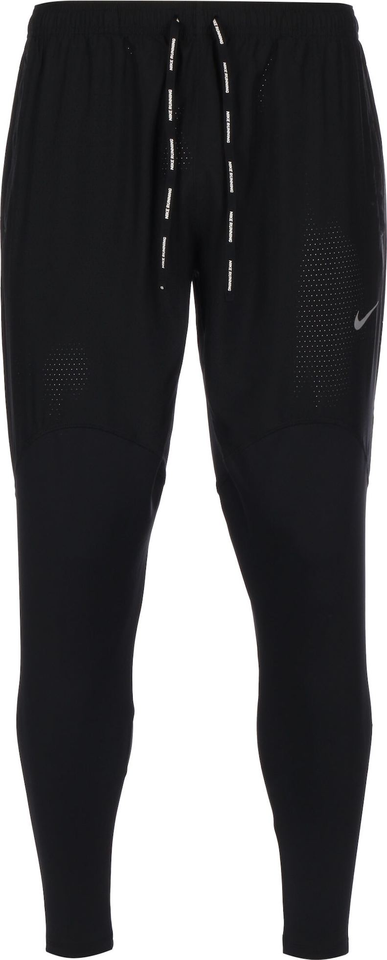 Sportovní kalhoty 'Fast' Nike černá / stříbrná