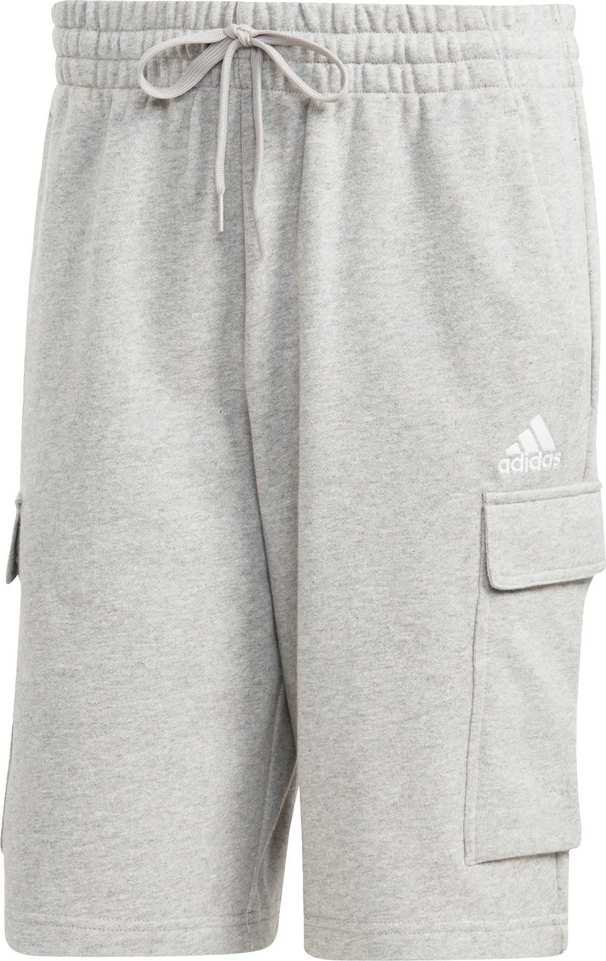 Sportovní kalhoty 'Essentials French Terry ' ADIDAS SPORTSWEAR šedý melír / bílá