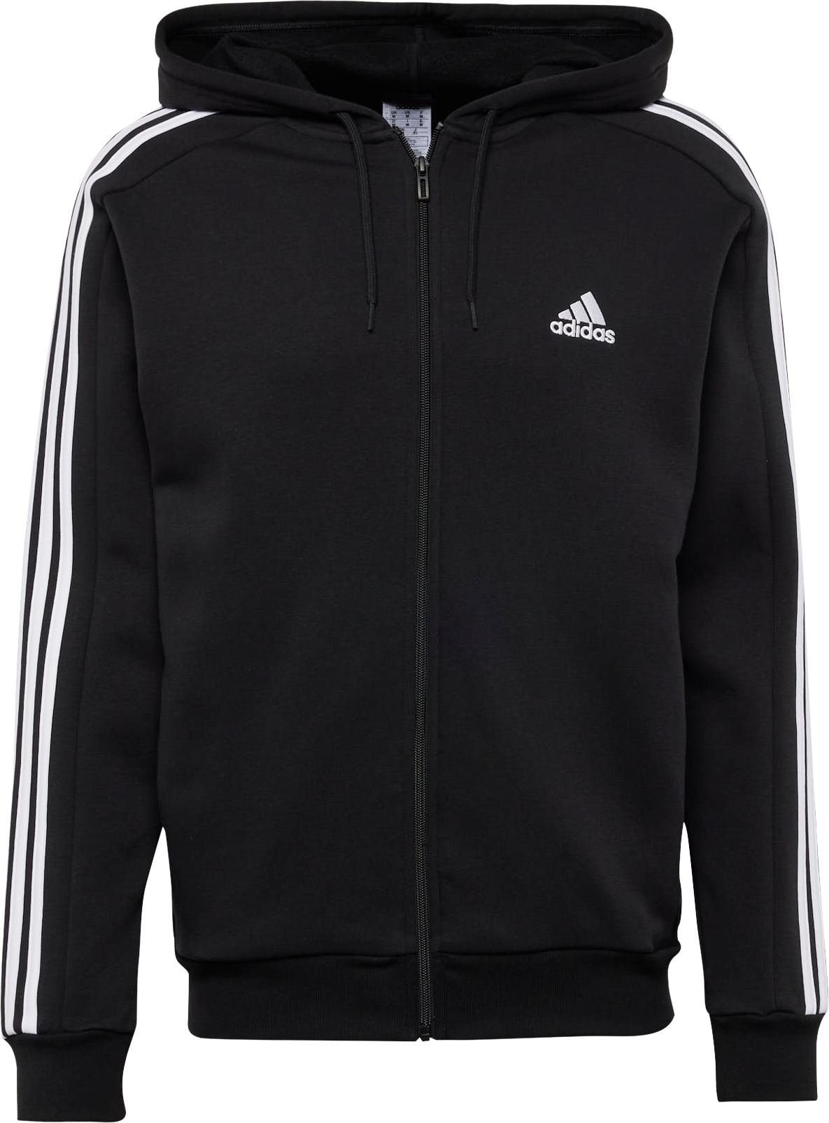 Sportovní mikina 'Essentials Fleece 3-Stripes ' ADIDAS SPORTSWEAR černá / bílá