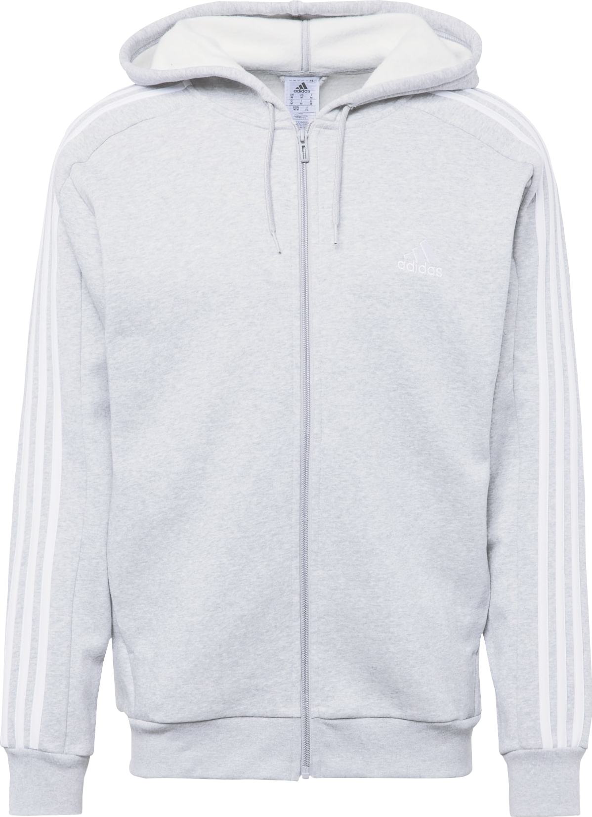 Sportovní mikina 'Essentials Fleece 3-Stripes ' ADIDAS SPORTSWEAR světle šedá / bílá