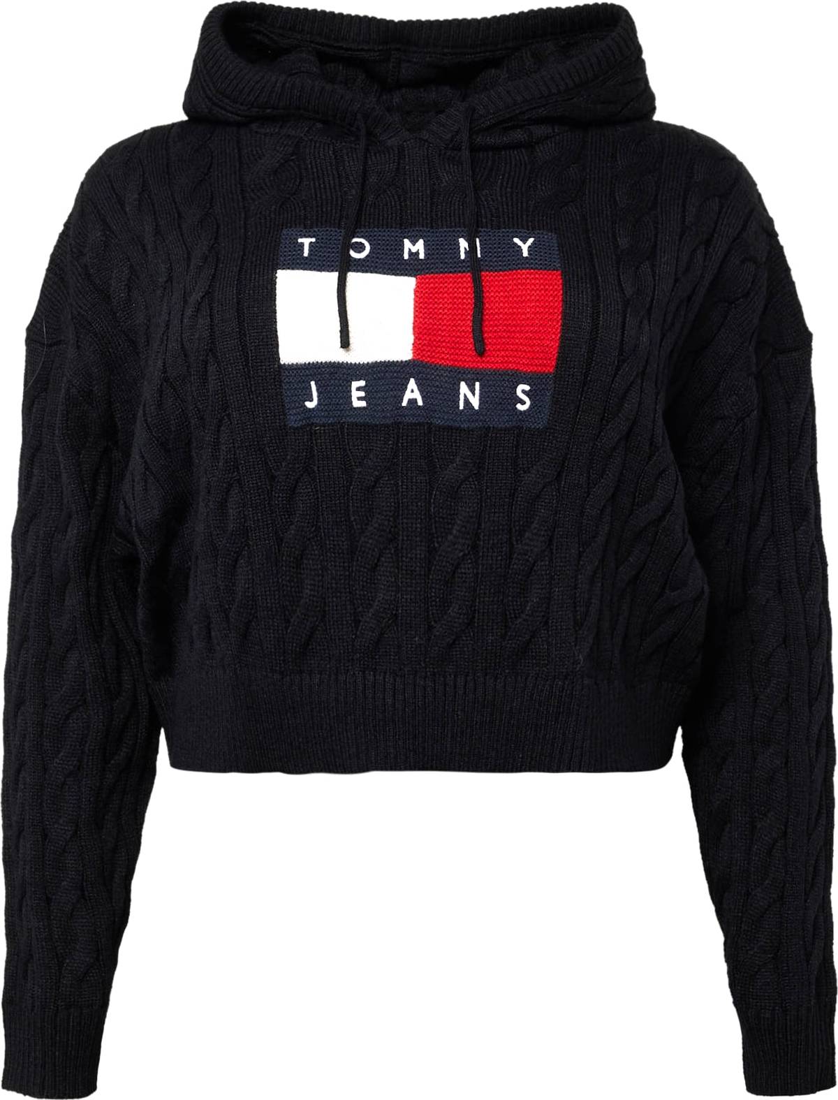 Svetr Tommy Jeans Curve námořnická modř / červená / černá / bílá