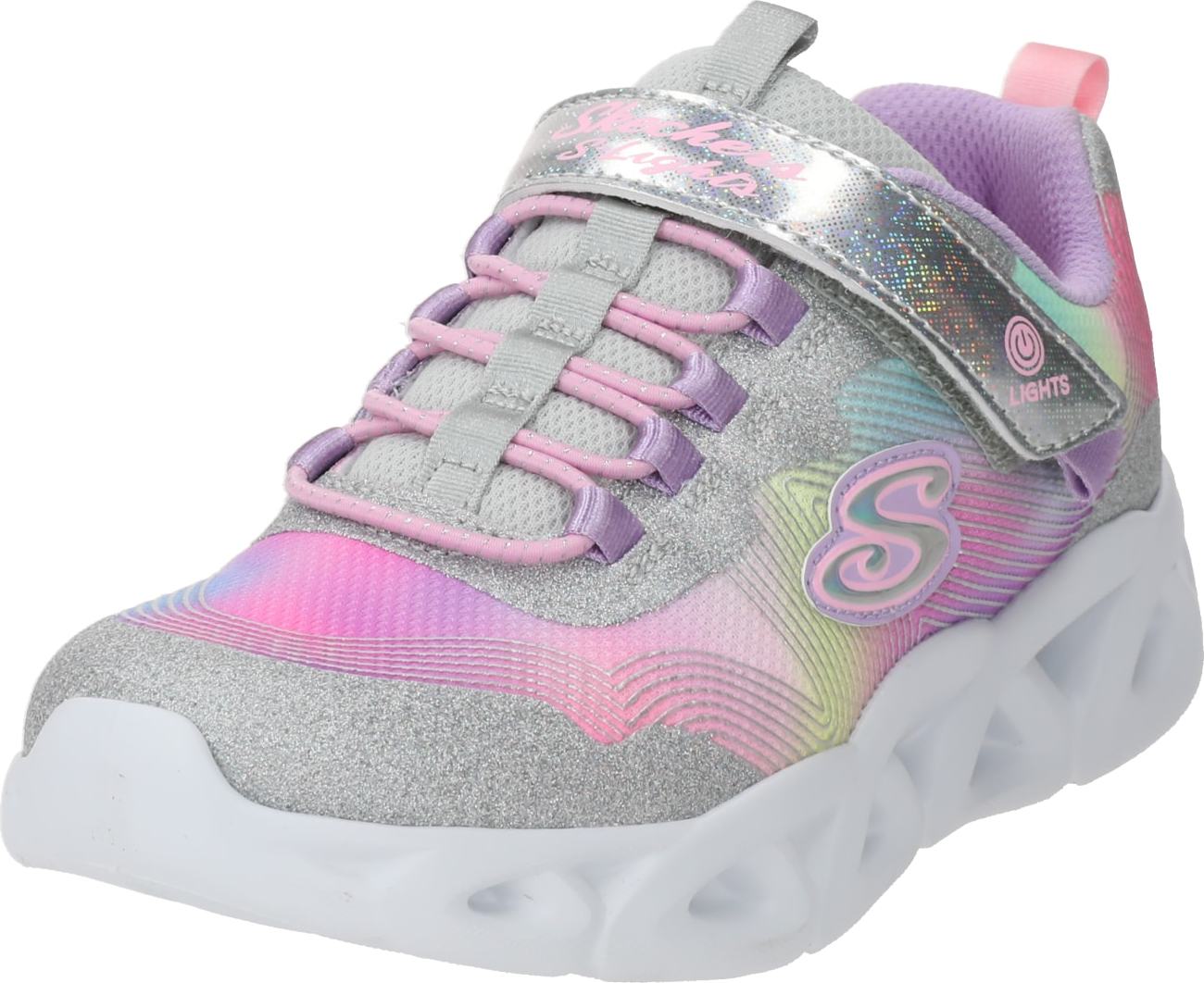 Tenisky Skechers nebeská modř / stříbrně šedá / světle fialová / fuchsiová