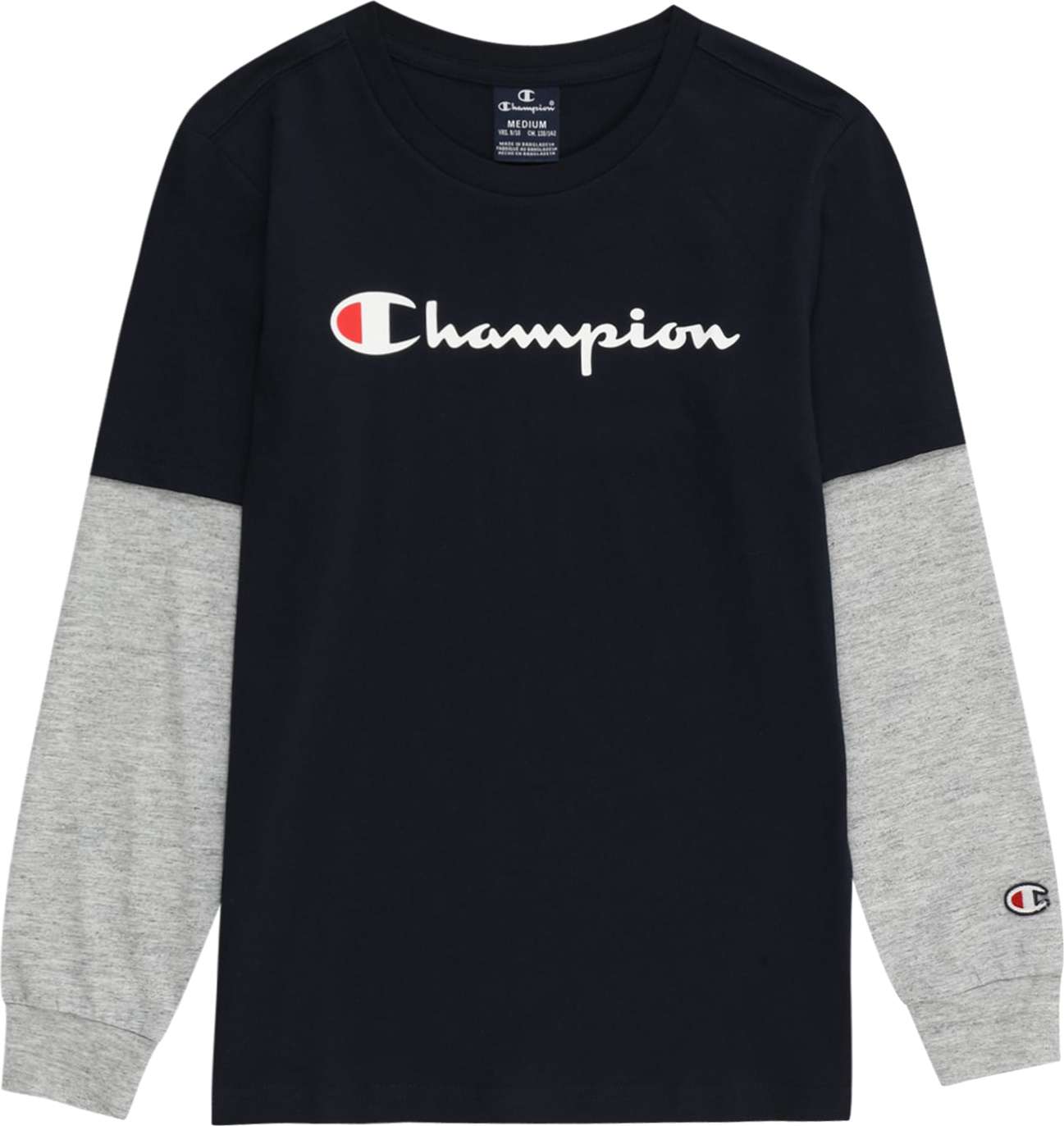 Tričko Champion Authentic Athletic Apparel šedý melír / červená / černá / bílá