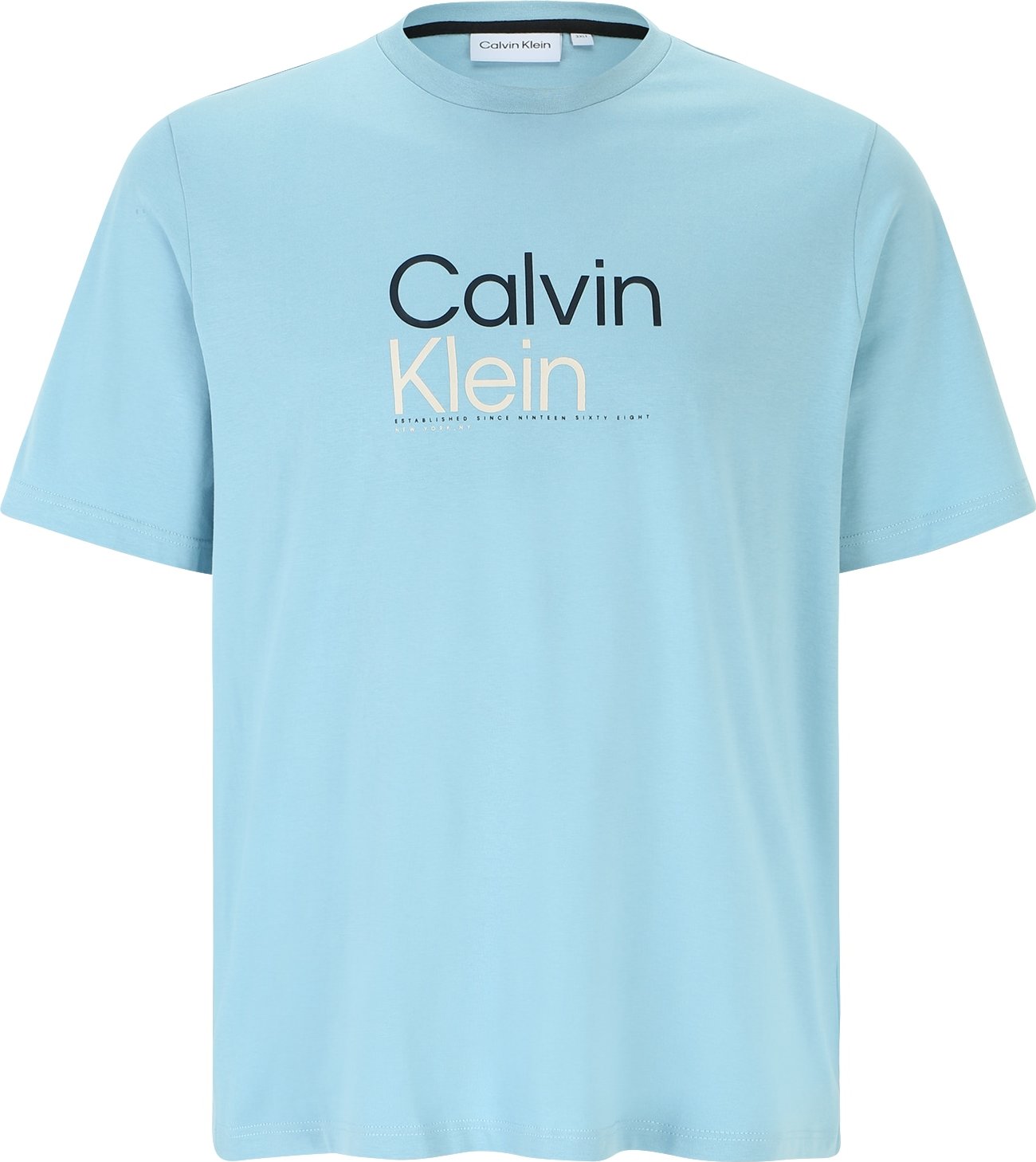 Tričko Calvin Klein Big & Tall světlemodrá / černá / offwhite