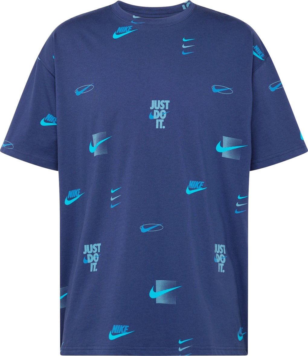 Tričko Nike Sportswear námořnická modř / azurová modrá