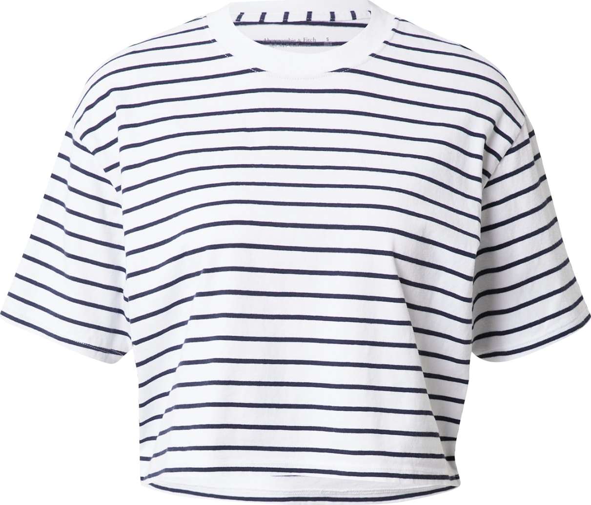 Tričko Abercrombie & Fitch námořnická modř / bílá