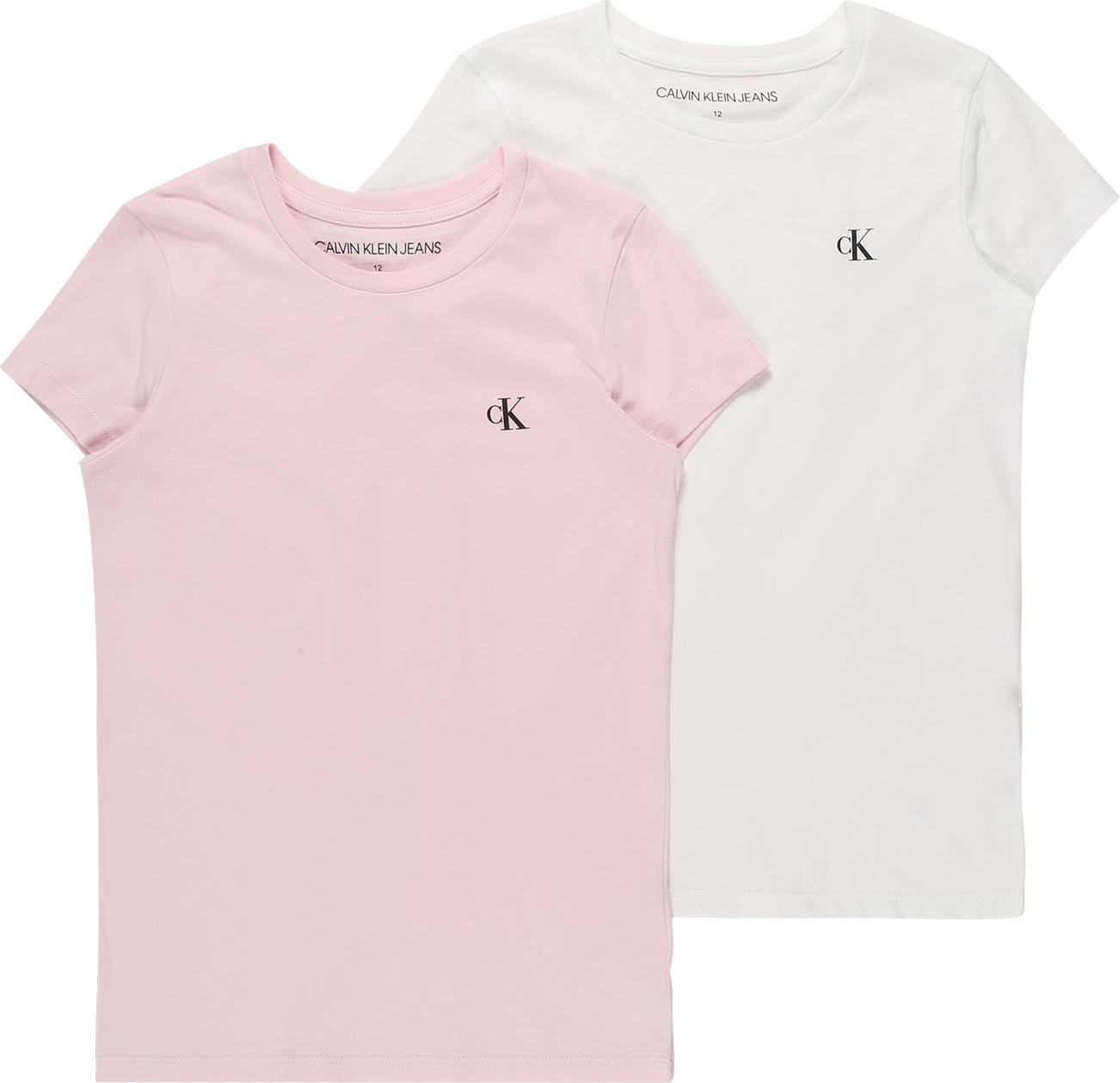 Tričko Calvin Klein Jeans pastelově růžová / černá / bílá
