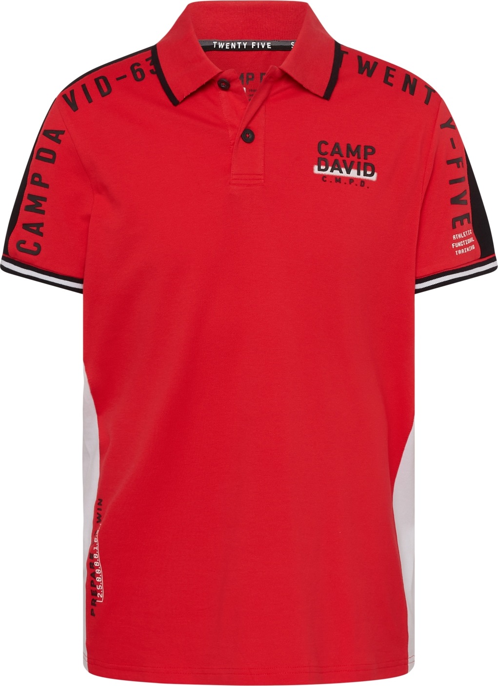 Tričko camp david červená / černá / bílá