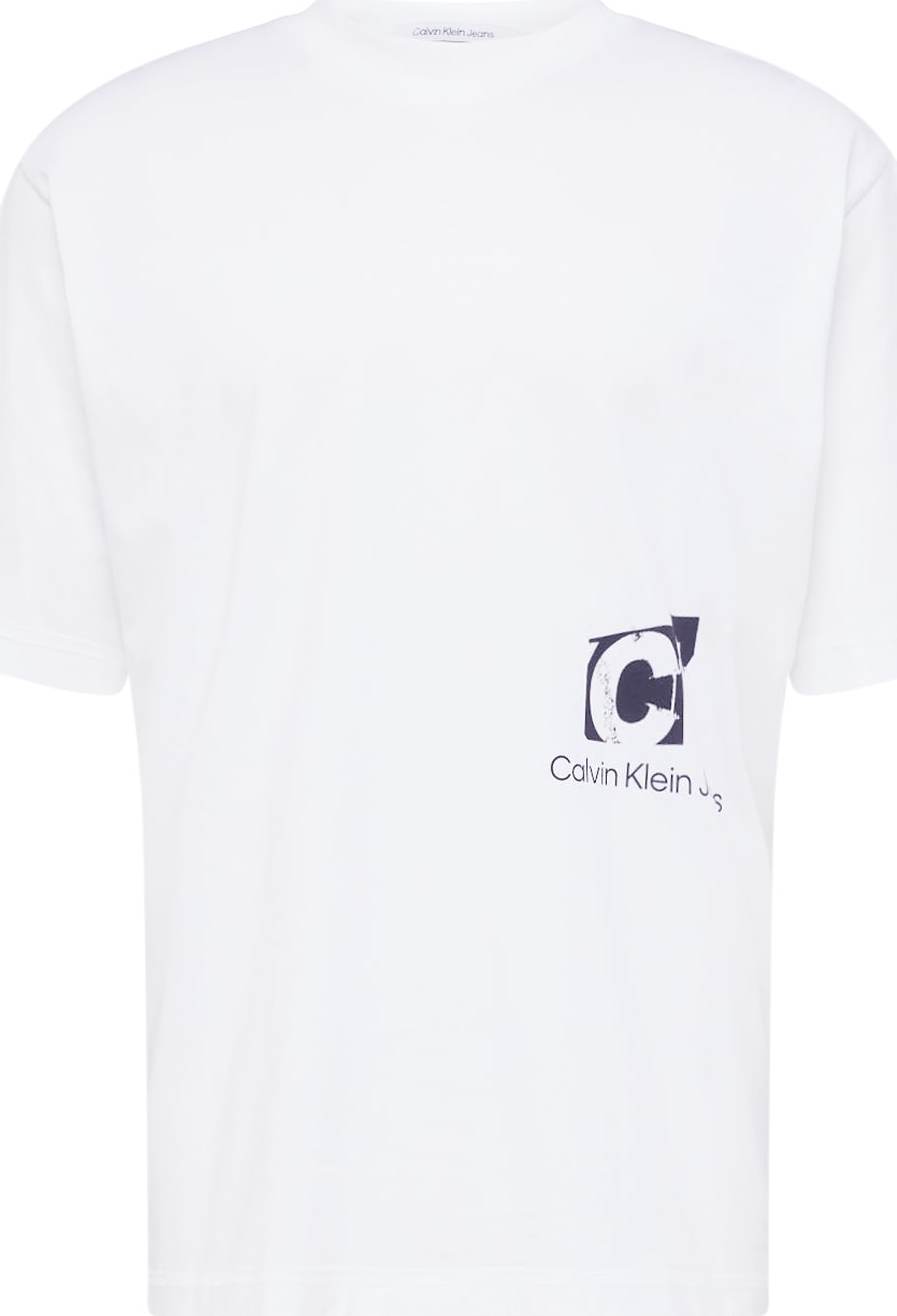 Tričko 'CONNECTED LAYER LANDSCAPE' Calvin Klein Jeans černá / bílá