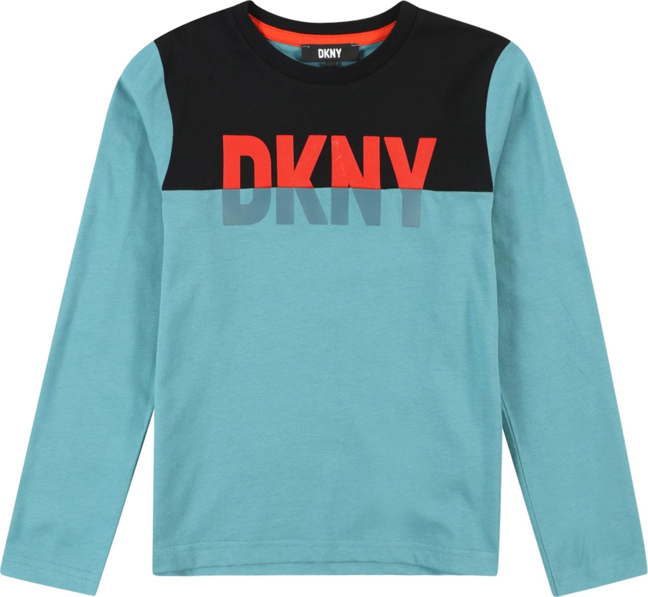 Tričko DKNY světlemodrá / oranžová / černá