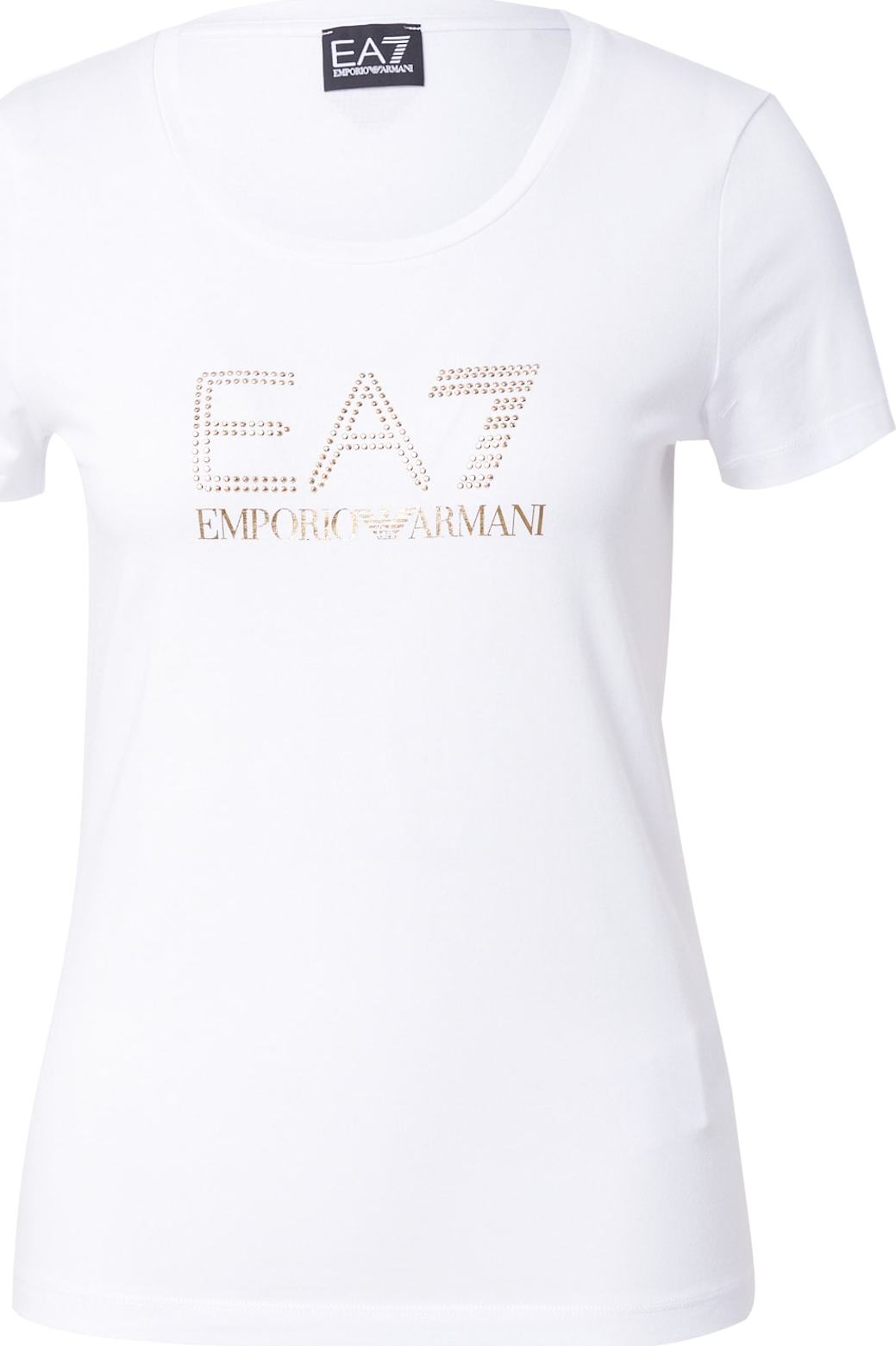 Tričko EA7 Emporio Armani zlatá / bílá