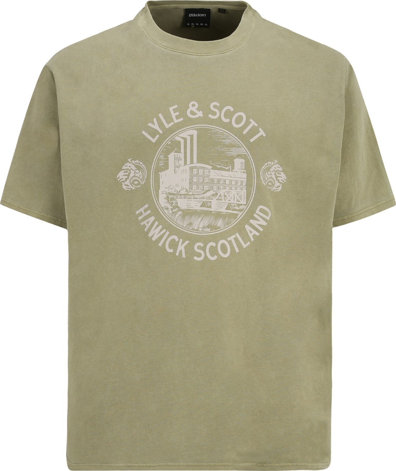Tričko 'HAWICK' Lyle & Scott Big&Tall olivová / pastelově zelená